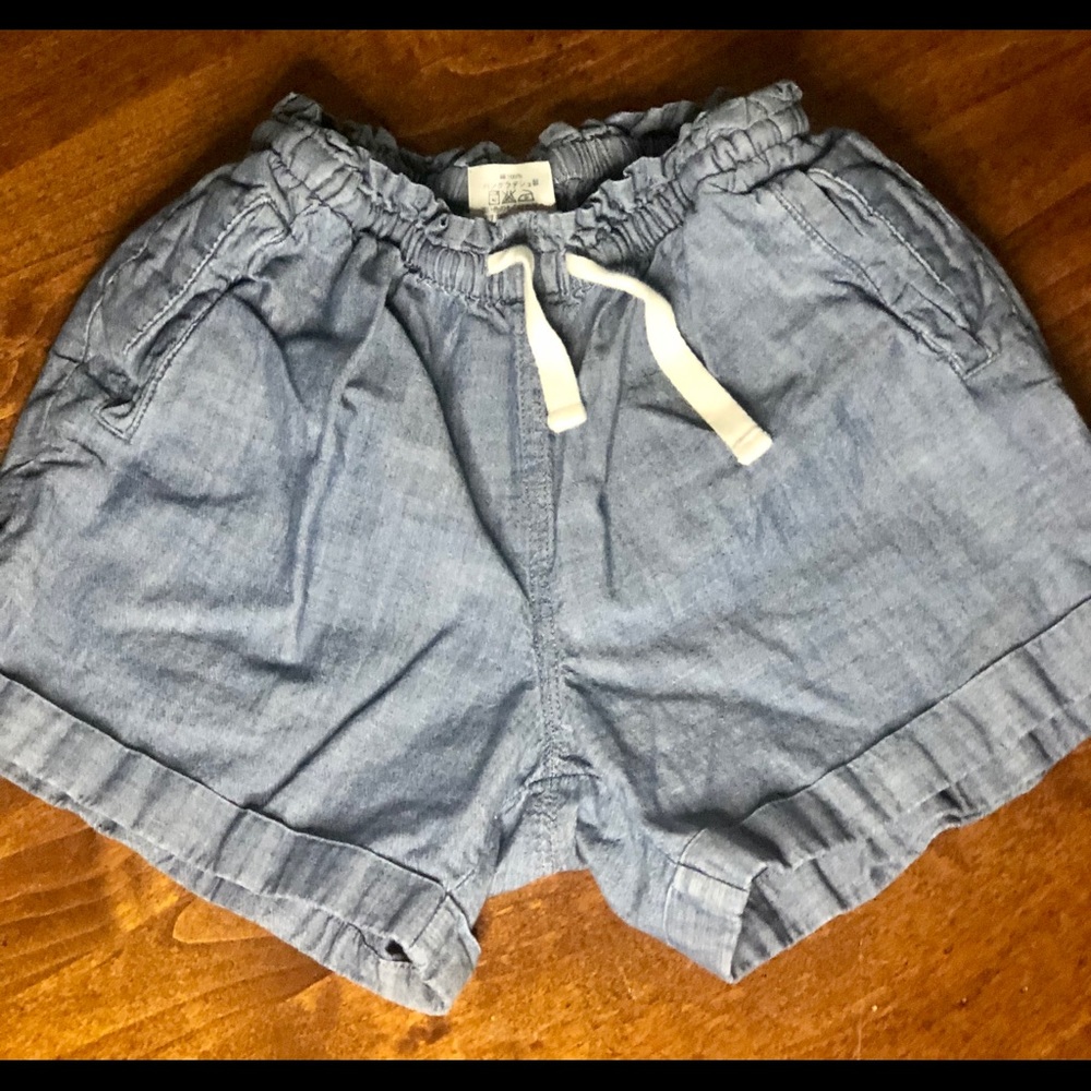 Girls Lands End Denim Shorts Pull On/Off. S 10/12